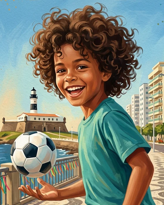 Lucas tossing a football on the seafront